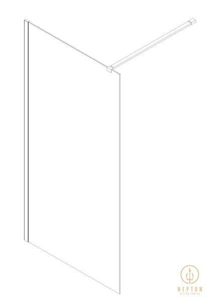 Душевая перегородка Koer SR SP01-90x200-TR-01 Walk-In прозрачное стекло Easy Clean 8мм, хром (KR5392) KR5392 фото