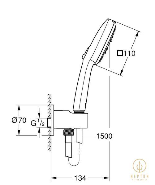 Душовий набір Grohe Tempesta Cube 110, 3 режими (26910003) 26910003 фото