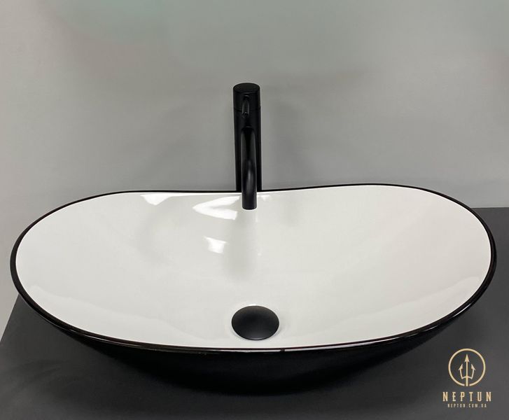 Умивальник (раковина) VBI TURIN BLACK WHITE накладний VBI-011513 фото