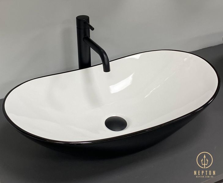 Умивальник (раковина) VBI TURIN BLACK WHITE накладний VBI-011513 фото