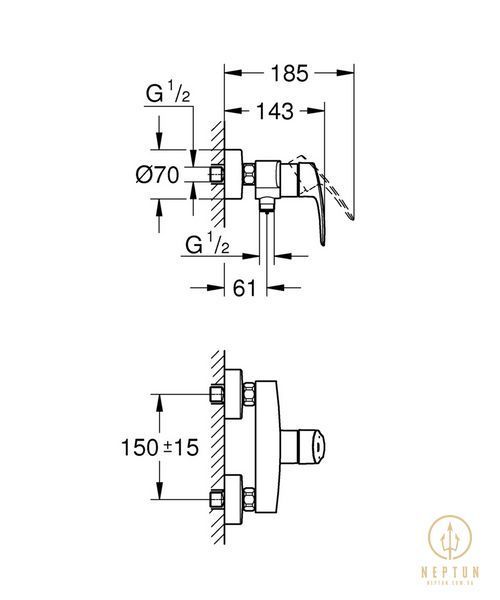 Змішувач для душу Grohe Eurosmart New (33555003) 33555003 фото