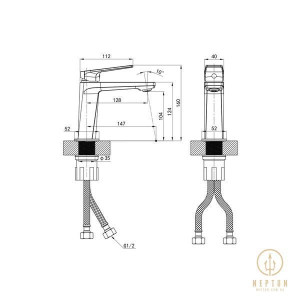 Змішувач для умивальника Mixxus Premium Ares 001 (NUT) (MI8256) MI8256 фото