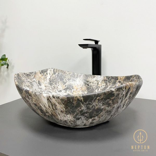 Умивальник накладний VBI RONTA DARK GREY STONE MATT (VBI-017302) VBI-017302 фото