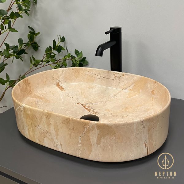 Умывальник (раковина) VBI VERONA 50 TRAVERTINE GLOSSY накладной VBI-011326 фото