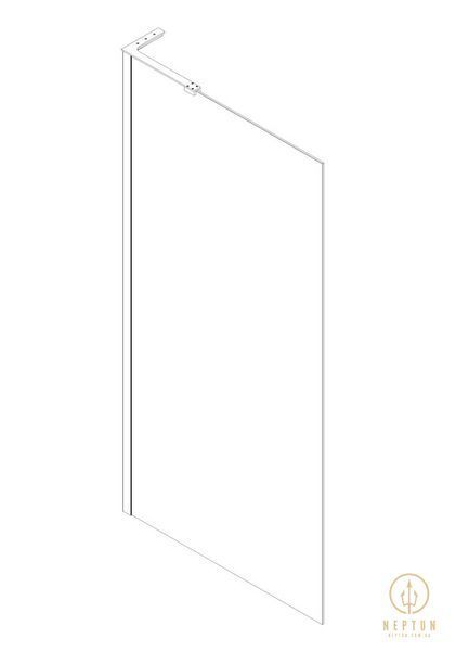 Душевая перегородка Koer SR SP02-100x200-TR-01 Walk-In прозрачное стекло Easy Clean 8мм, хром (KR5395) KR5395 фото