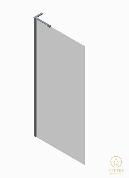 Душевая перегородка Koer SR SP02-100x200-TR-01 Walk-In прозрачное стекло Easy Clean 8мм, хром (KR5395) KR5395 фото
