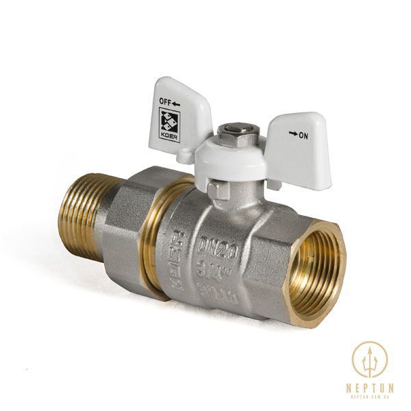 Кран з американкою 3/4" (Koer KR.227.W) білий (KR0097) KR0097 фото