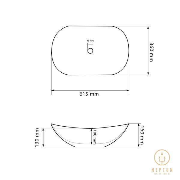 Умывальник (раковина) VBI TURIN WHITE накладной VBI-011500 фото