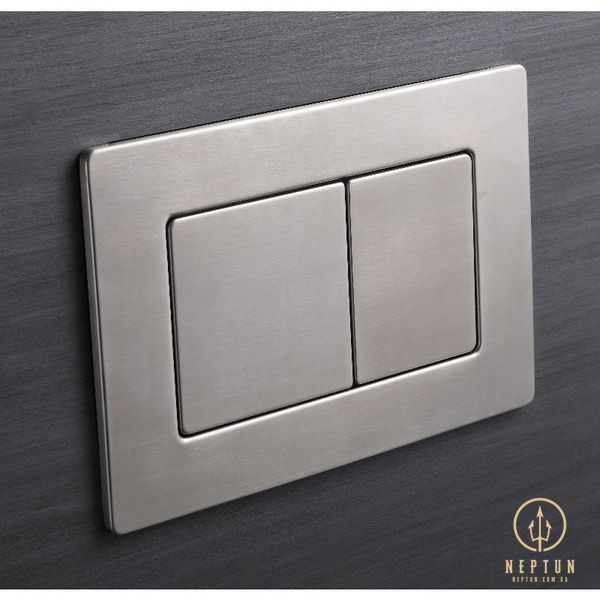 Панель змиву Koer KT-0612-02 240x160x10mm з нержавіючої сталі, кнопка квадратна SUS304 (KR6120) KR6120 фото