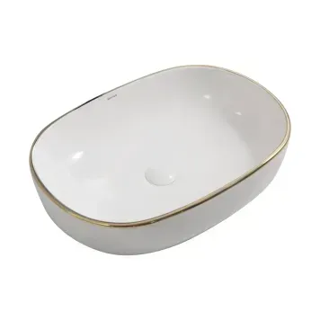 Умивальник накладний Mixxus Premium ELLIPSE-0105 EDGE GOLD 600х400х150mm (MP6564) MP6564 фото