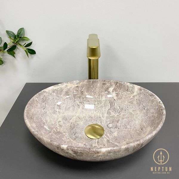 Умывальник (раковина) VBI PARMA GREY STONE GLOSSY накладной VBI-011018 фото
