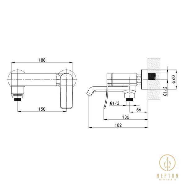Змішувач для ванни Mixxus Premium DALI 009 EURO Graphite (MI6759) MI6759 фото
