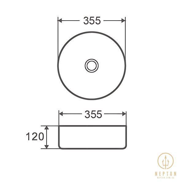 Раковина накладна Mixxus Premium TOPPER-0102 365х365х125mm (MP6680) MP6680 фото