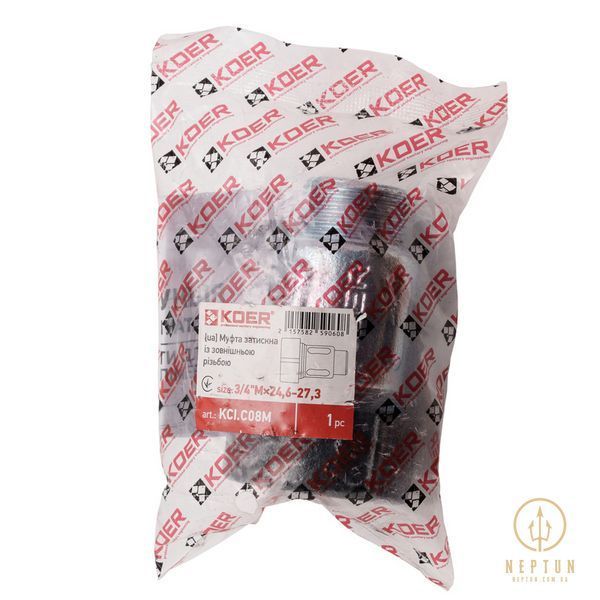 Муфта затискна із зовнішньою різьбою Koer KCI.C08M - 3/4"Мx24,6-27,3 (KR5906) KR5906 фото