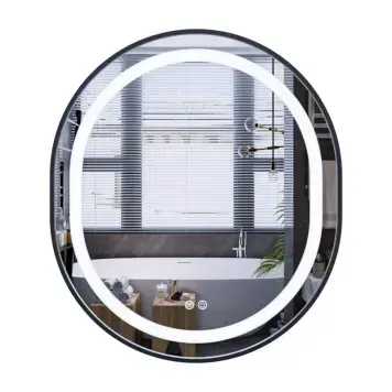 Дзеркало Mixxus Premium Ellipse MV05-80x70-Reverse Чорний (Led Touch, Anti-fog, димер(3-6kK))(MP6646) MP6646 фото