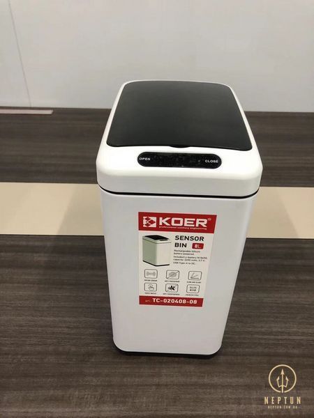 Мусорное ведро сенсорное прямоугольное Koer TC-020408-08 8 л цвет белый (KR5589) KR5589 фото
