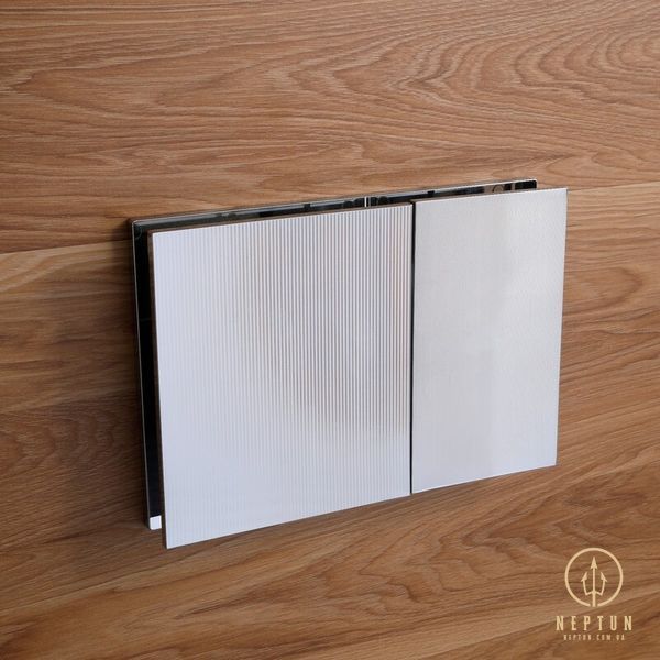 Панель змиву Koer KT-0610-STR-01 240x160x32mmmm пластикова, кнопка квадратна (колір хром з лінійною структурою) (KR6147) KR6147 фото