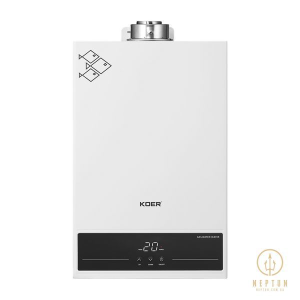 Газовая колонка KOER KWH.G0312 TURBO WHITE турбированная 12 л/мин, цвет белый (KR5557) KR5557 фото