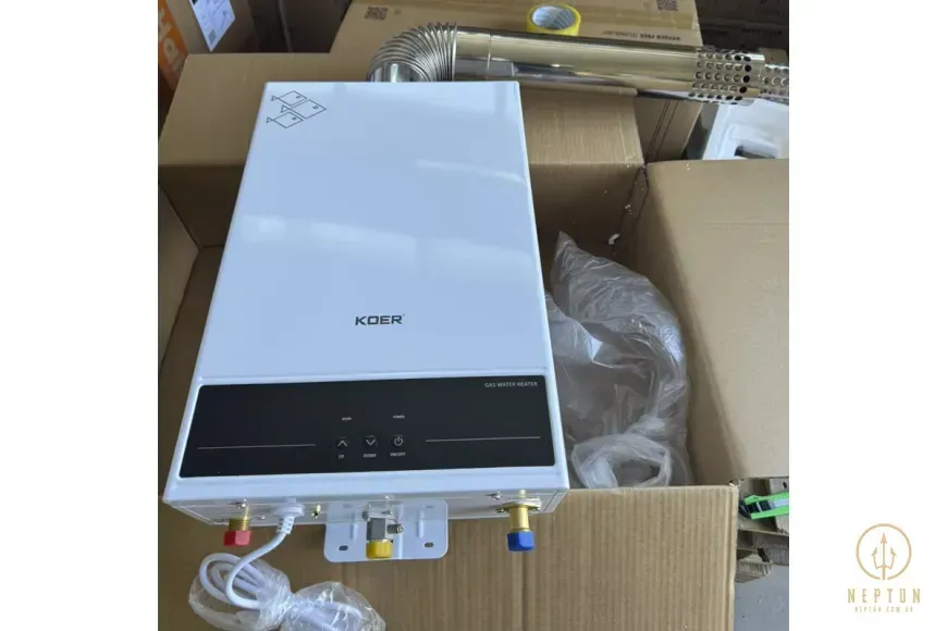 Газовая колонка KOER KWH.G0312 TURBO WHITE турбированная 12 л/мин, цвет белый (KR5557) KR5557 фото