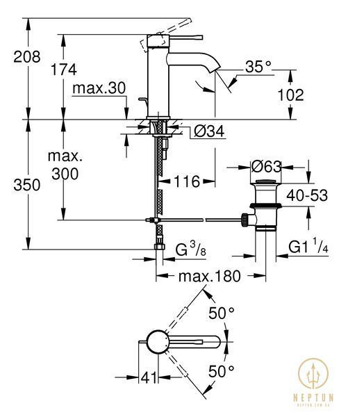 Змішувач для раковини S-розміру Grohe Essence New (23589001) 23589001 фото