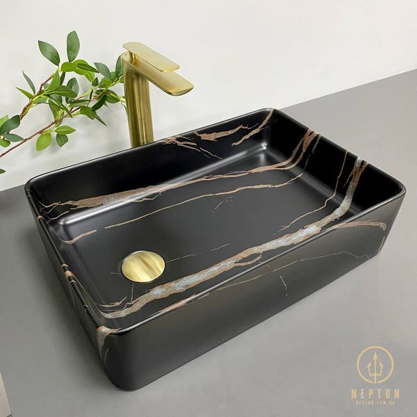 Умывальник (раковина) VBI VELLETRI BLACK STONE MATT накладной VBI-015902 фото