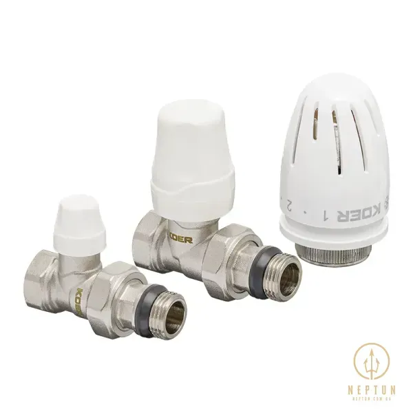 Комплект для подключения радиатора Koer SET-12 - 1/2"x1/2" (прямой) с термоголовкой ВН (KR3177) KR3177 фото