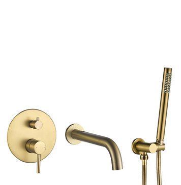 Змішувач для ванни і душу VBI MILANO BRUSHED GOLD прихованого монтажу (VBI-050107BG) VBI-050107BG фото