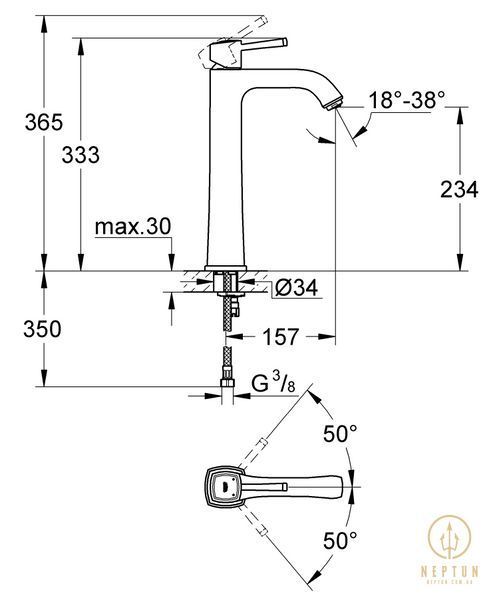 Змішувач на стільницю для раковини XL-розміру Grohe Grandera (23313000) 23313000 фото
