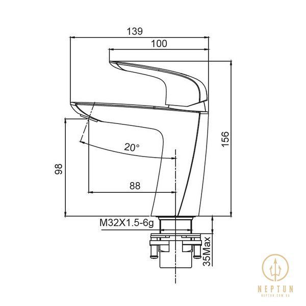 Смеситель для умывальника Koer KB-10008-01 (Цвет хром) (KR3470) KR3470 фото