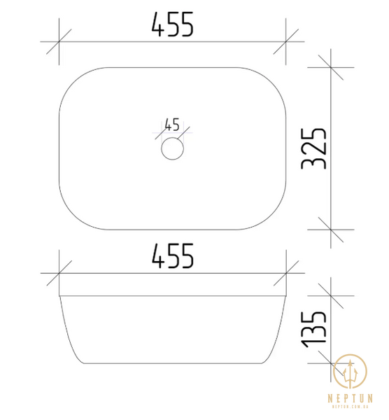 Умивальник (раковина) VBI RAVENNA WHITE BLACK EDGE накладний VBI-011224 фото