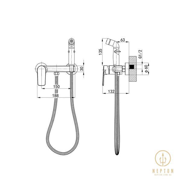 Змішувач для гігієнічного душу Mixxus Premium Matis 024 (з лійкою) (MI8264) MI8264 фото