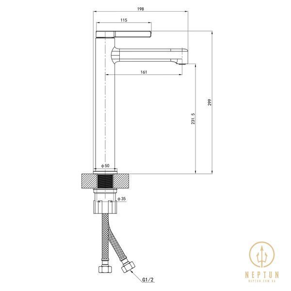 Змішувач для умивальника Mixxus Premium Verdi 001 (NUT) HIGH (MI8241) MI8241 фото