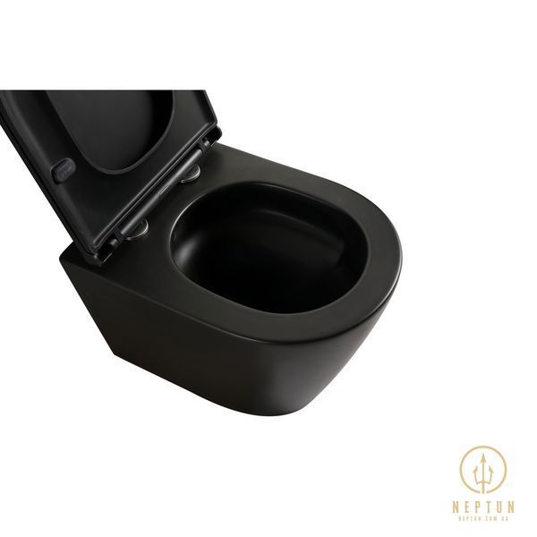 Унітаз підвісний Mixxus Premium BEVEL-0304-T1 BLACK 480x360x360mm сист. змиву TORNADO 1.0 (MP6677) MP6677 фото
