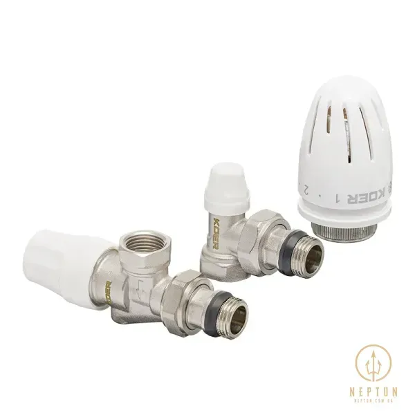 Комплект для подключения радиатора Koer SET-13 - 1/2"x1/2" (осевой) с термоголовкой ВН (KR3176) KR3176 фото