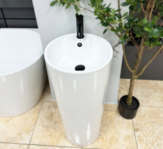 Умивальник моноблок VBI BOLONIA WHITE з отвором під змішувач та переливом (VBI-019000) VBI-019000 фото