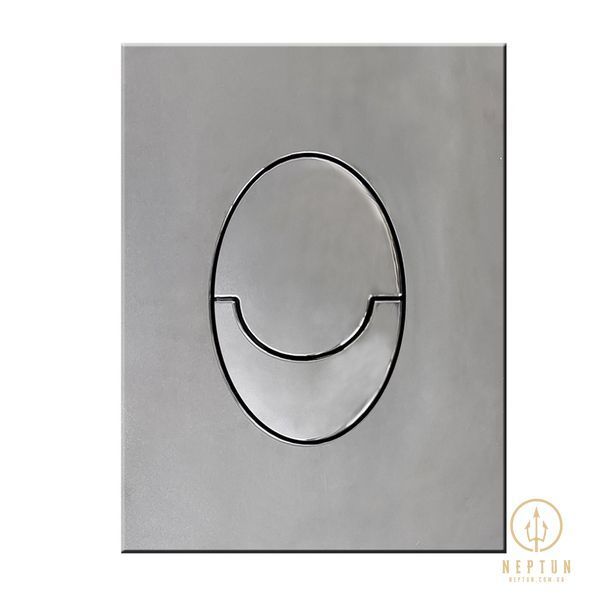 Панель змиву Koer KT-0606-02 157x198x3mm пластикова, кнопка закруглена (SS Color) (KR6238) KR6238 фото