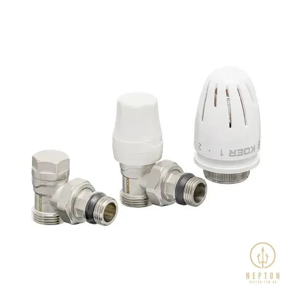 Комплект KOER SET-14 термостатичний для підключення радіатора 1/2"x3/4" кутовий ЗЗ (KR3178) KR3178 фото