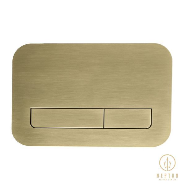 Панель змиву Koer KT-0609-12 240x160x7mm пластикова, кнопка лінійна (колір матове золото) (KR6132) KR6132 фото