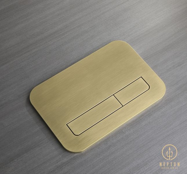 Панель змиву Koer KT-0609-12 240x160x7mm пластикова, кнопка лінійна (колір матове золото) (KR6132) KR6132 фото