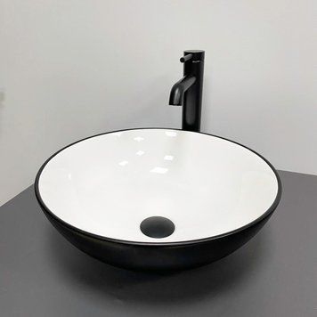 Умывальник (раковина) VBI AMALFI BLACK WHITE накладной VBI-013401 фото