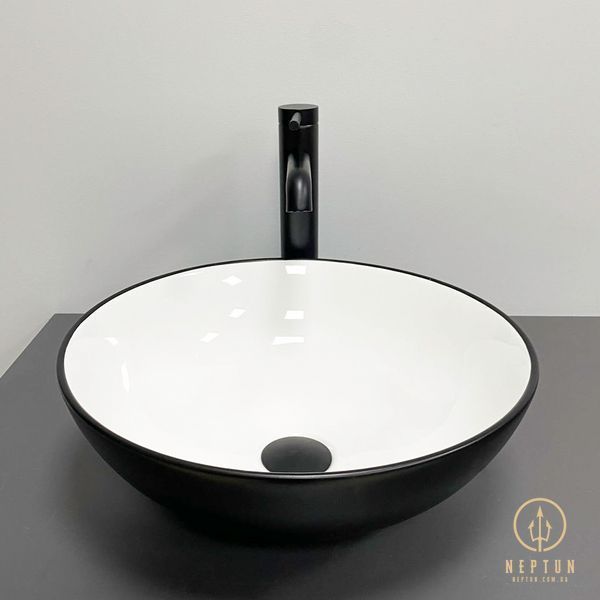 Умивальник накладний VBI AMALFI BLACK WHITE (VBI-013401) VBI-013401 фото