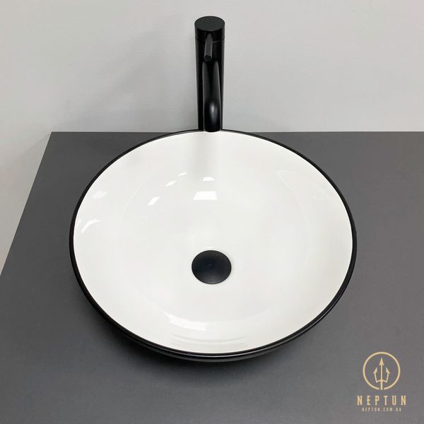 Умивальник накладний VBI AMALFI BLACK WHITE (VBI-013401) VBI-013401 фото