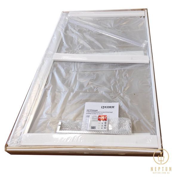 Шторки скляні на ванну Koer SR BS02-80x140-TR-01 прозоре скло 6мм, хром (KR5401) KR5401 фото