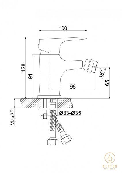 Змішувач для біде Perla Split Хром (PSH406) PSH406 фото