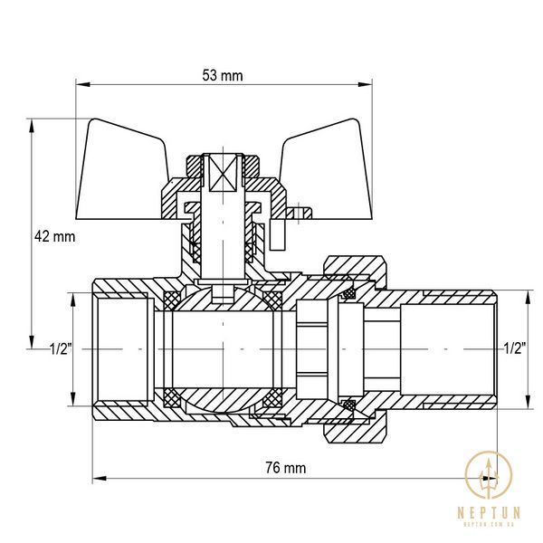 Кран з американкою 1/2" (Koer KR.227.W) білий (KR0015) KR0015 фото