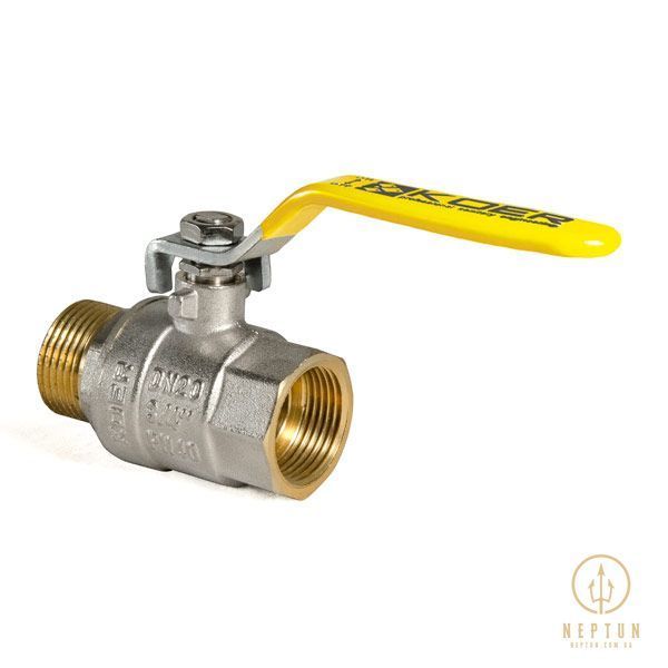Кран кульовий KOER KR.215.G - 3/4" FM ГШВ YELLOW, ручка "важіль" жовта (KR0117) KR0117 фото