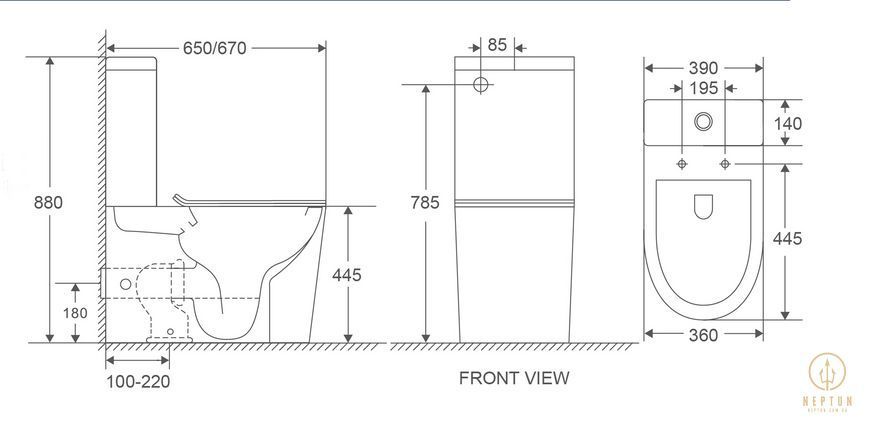 Унітаз-компакт Mixxus BEVEL-0402-R 670x390x880mm, система змиву RIMLESS (MP6474) MP6474 фото