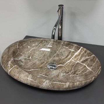 Умивальник (раковина) VBI VICENZA M BROWN STONE GLOSSY накладний (VBI-014805) VBI-014805 фото