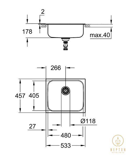 Мийка для кухні із нержавіючої сталі Grohe K200 (31719SD0) 31719SD0 фото
