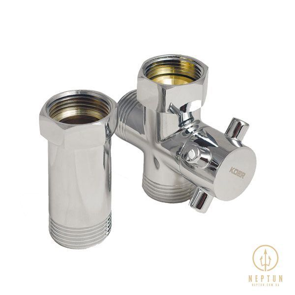 Кран для підключення сантехприладів KOER триходовий 3/4x3/4x3/4 (KR.520) (KR0110) KR0110 фото